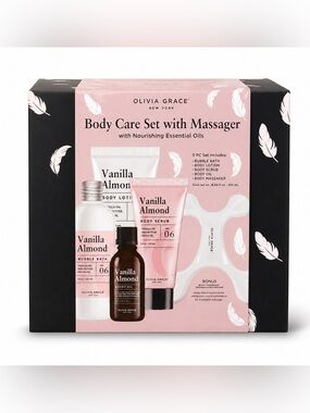 New Olivia Rae Vanilla Almond Body Care Set & Massager Women’s Gift Set